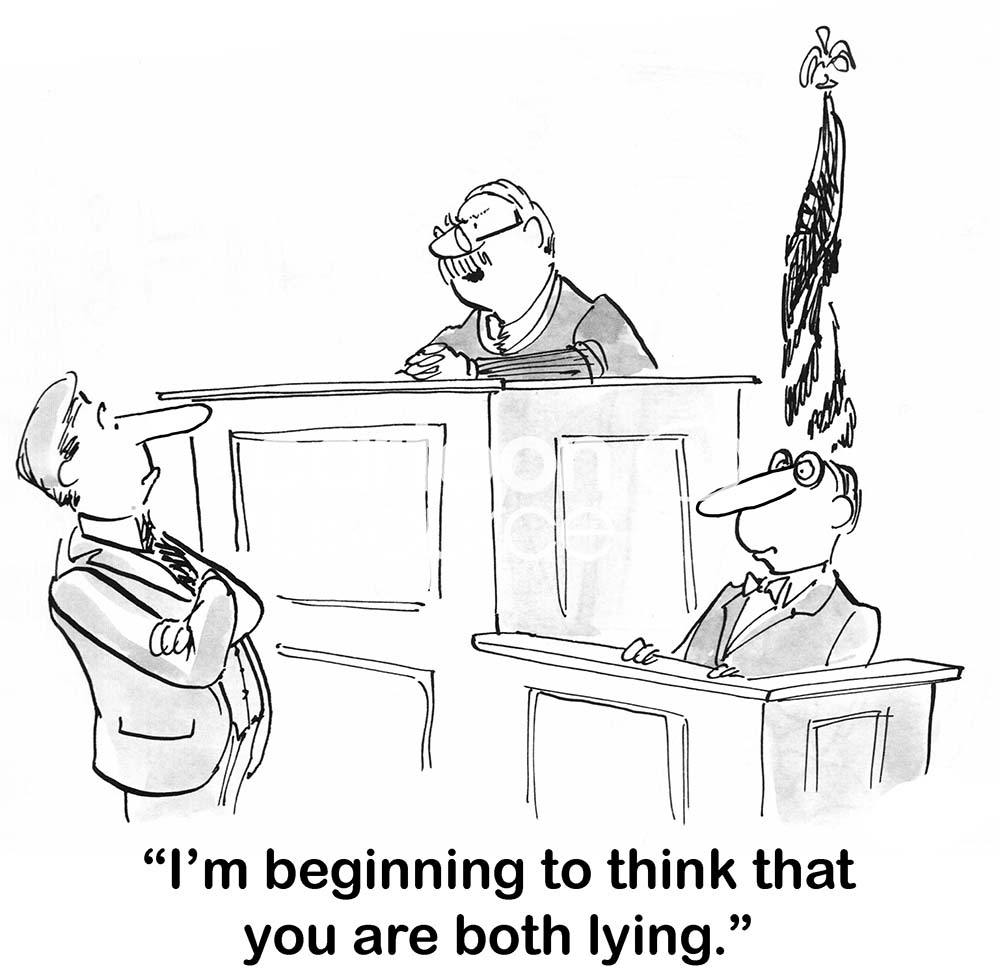 Lying court - Cartoon Resource