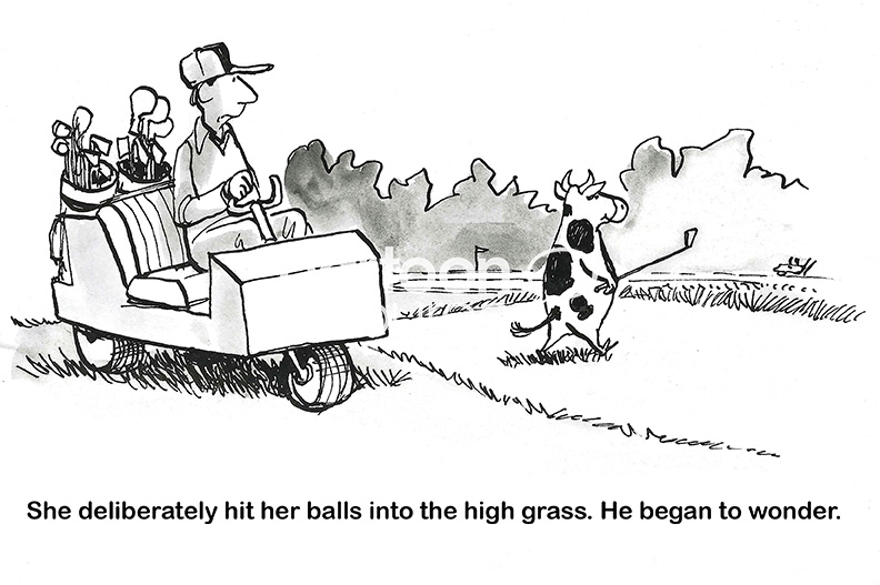 Cow in High Grass - Cartoon Resource